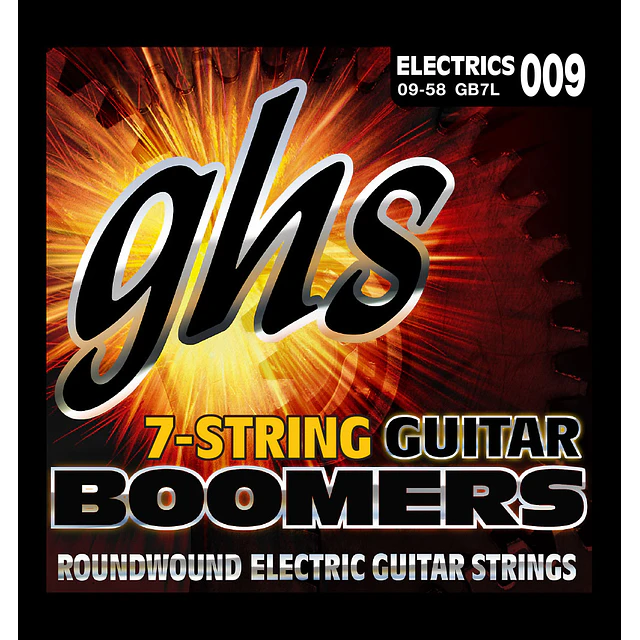 Set Cuerdas Guitarra Eléctrica 0.09 GHS Boomers (7 Cuerdas)