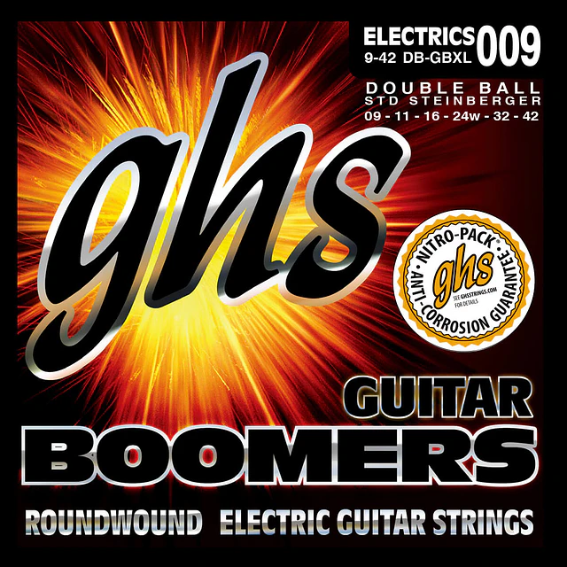 Set Cuerdas Guitarra Eléctrica 0.09 GHS Boomers Double Ball
